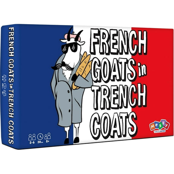 Messy Table Games French Goats in Trench Coats, Exciting New Card Game, Great for Game Night, Perfect for Kids and Adults, Ages 8 and up