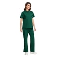 thumbnail image 5 of Minjewel Women's Quick-Dry Polo Collar Short Sleeve Scrubs for Women Set, Professional & Moisture-Wicking Scrub Set for Nurses & Caregivers,Green XL, 5 of 6