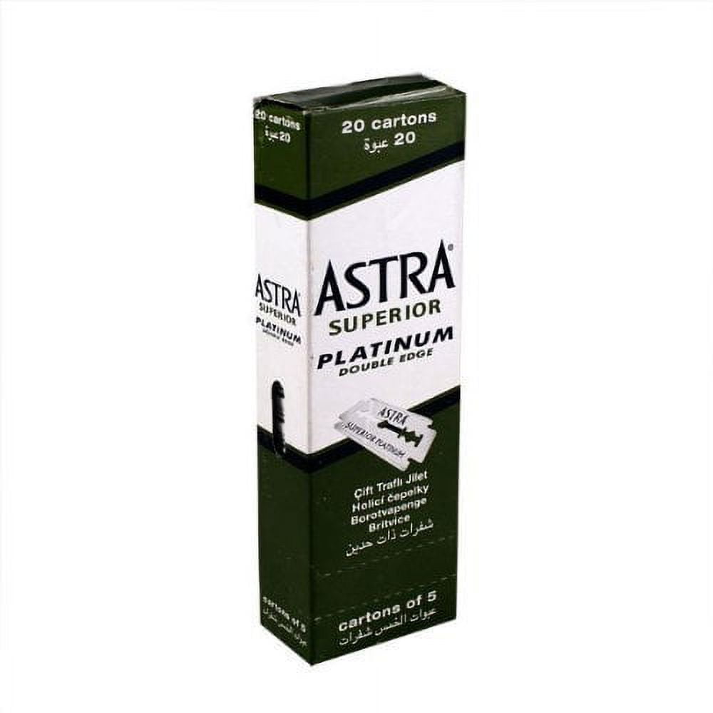 Astra Superior Premium Platinum Double Edge Safety Razor Blades – Pack of 5 Boxes with 500 Blades