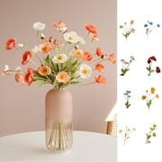 UDIYO 3Pcs Artificial Poppy Silk Flowers for Home Decor and Wedding. Faux Poppy Flowers. Artificial Poppy Flower Arrangement and Table Centerpiece. Silk Flower for Pink Room Decor