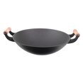 thumbnail image 3 of WESIEVYA 1 Pce Wok en Fer Confortable à Fond Rond Antiadhésif pour Usage Domestique, 3 of 4