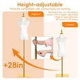 thumbnail image 4 of Mohsoe Female Mannequin Torso with Adjustable Height Metal Body Stable Square Base Detachable Clothing Display for Retail Stores Boutiques Tailor Shops Wedding Dress Photography Home Decoration, 4 of 9