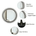 thumbnail image 6 of 17" Wood Gear Shape Wall Mirrors Decorative,Round Bathroom Mirror with Jagged Edges,Metal Structure Makeup Mirror for Bathroom,Living Room,Entryway,Black Brown, 6 of 7