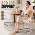thumbnail image 3 of SESSLIFE Dining Chairs Set of 2, Rattan Cane Back Dining Room Chairs with Velvet Upholstered Seat, Cantilever Kitchen Chairs with Chrome Frame, 300 lbs, Beige, 3 of 10