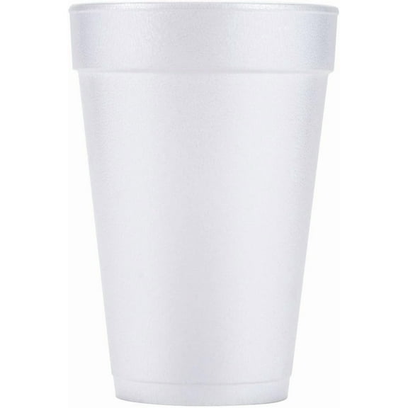 DCC 12J12 Drink Foam Cups, 12oz, White, 25/Bag, 40 Bags/Carton