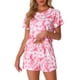 thumbnail image 1 of Conjuntos de pijama para mujer INSPIRE CHIC de 2 piezas, con camiseta de manga corta y pantalones cortos, ropa de descanso y pijama con bolsillos, talla S, en tie-dye, 1 of 6