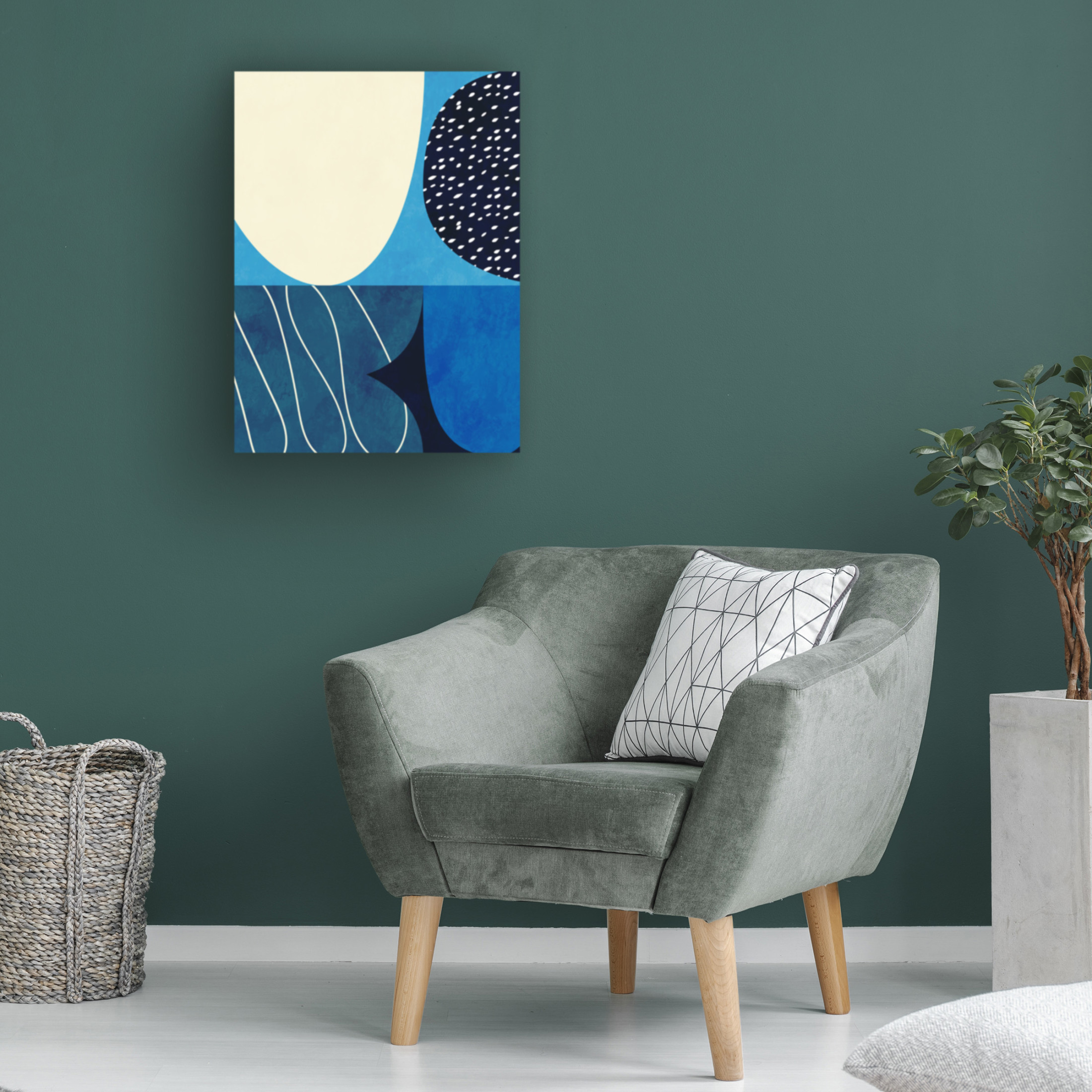 Trademark Fine Art Ana Rut Bre Shapes Play3 2blue Canvas Wall Art