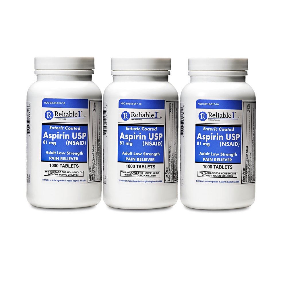 Aspirin 81 mg Generic for Bayer Low Dose Adult Aspirin Regimen Enteric