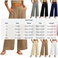 thumbnail image 4 of YuXingFu Womens Fashion Solid Crinkled Crepe Button Decor Half Back Elastic Waist Casual Pocket Loose Wide Leg Long Pants Army Green XXL, 4 of 8