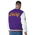 thumbnail image 2 of Men's G-III Sports by Carl Banks  Purple Los Angeles Lakers Moneyball Wool & Leather Full-Snap Varsity Jacket, 2 of 2