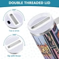 thumbnail image 3 of Yayeee 40oz Stainless Steel Tumbler with Straw and Handle Double-Wall Insulated Travel Water Bottle, Green Boat, 3 of 8