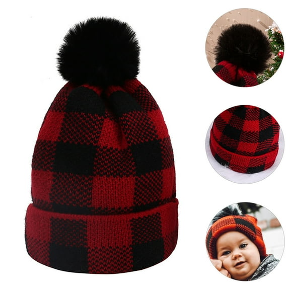 LEORX 1Pc Lightweight Christmas Deer Knit Hat Red for Family Winter Months Fashion