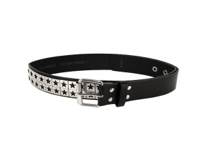 Extra Large Black Star-Studded Belt 