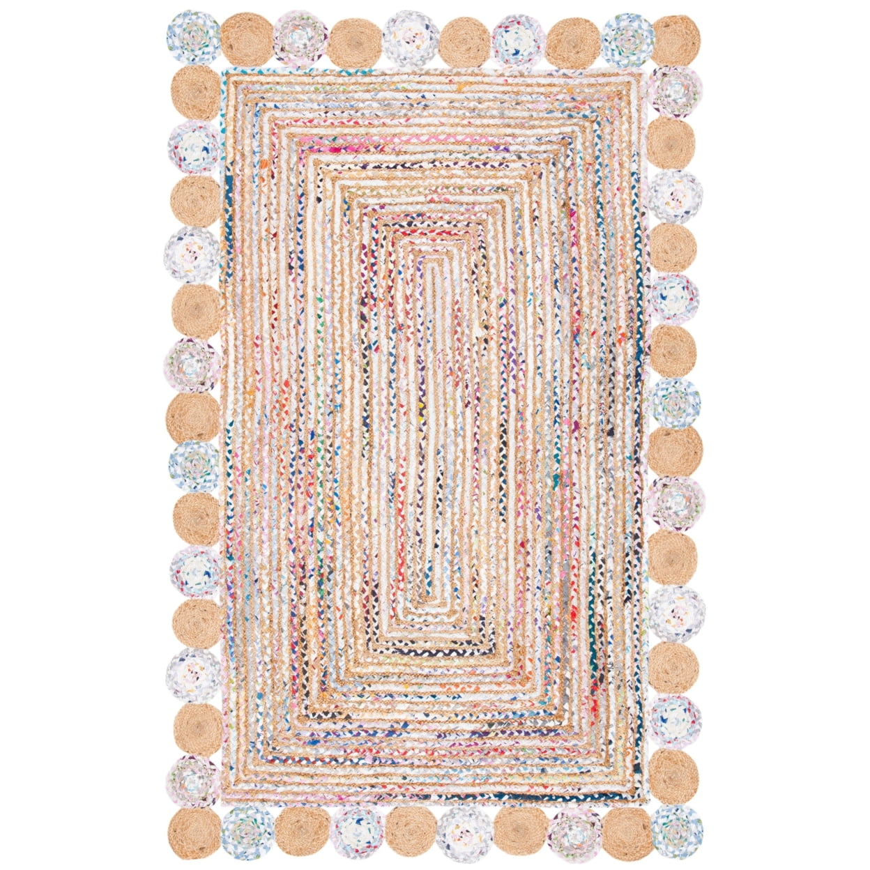 SAFAVIEH Cape Cod Kyle Braided Area Rug, 6' x 9', Beige/Multi