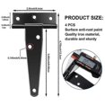 thumbnail image 2 of 6 Pcs 4 Inch T-strap Hinges Rustic Gate Strap Hinge Rustproof Gate Door Black Hinges For Windows, F (haoyi), 2 of 5