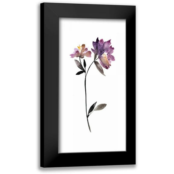 Mosley, Kiana 9x14 Black Modern Framed Museum Art Print Titled - Floral Watercolor III