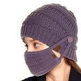 thumbnail image 2 of Thicken Winter Beanie Hat, 4 Colors Fleece Lined Warm Knit Beanie for Men Women, Slouchy Skull Cap Mouth Mask Set for Girl Winter Skiing Cycling Running, ect, 2 of 5