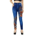 thumbnail image 2 of Lovskoo Workout Leggings for Women Jean Look Soft Slim Tights Pants Ankle-Length Butt Lift for Hiking Yoga Sport Blue, 2 of 9