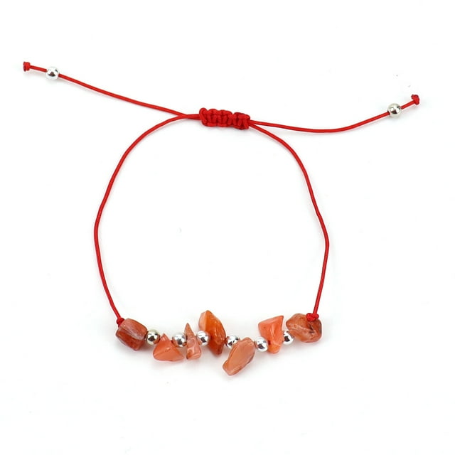 Xiao Hua Pulsera de cuentas hecha a mano, ideal para hombres y mujeres, con cuentas de cristal de piedra natural, ajustable (roja).