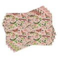 thumbnail image 1 of Ambesonne Nature Place Mats Set of 4, Butterflies Shamrocks, Standard Size, Lime Green Pale Pink, 1 of 6