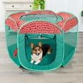 thumbnail image 2 of Corral portátil para perros y tienda para gatos Furhaven verde y rosa grande, 2 of 9