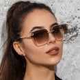 thumbnail image 2 of Frameless Sunglasses for Women and Men Fashion Metal Hollow Gradient Lens Sun Glasses for Outdoor Sports Travel Sun Protection and Party Gathering, 2 of 4