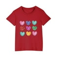 thumbnail image 1 of Posijego T-Shirt de la Saint-Valentin pour Garçons et Filles, T-Shirt Graphique avec Cœur, T-Shirts à Manches Courtes pour Enfants, Hauts en Coton, Vêtements, 1 of 6