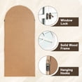 thumbnail image 6 of 71"x31"x1" Solid Wood Mid-Century Full-length Mirror Right Angled Arched Mirror without Bracket , White, 6 of 9