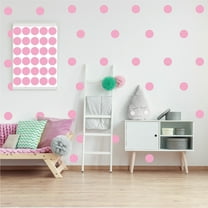 12 Sheets Self-Adhesive Removable Wall Decals, 360 Pieces Pink Polka Dot, Circle Stickers for Kids Room Bedroom Classroom Nursery DIY Decor