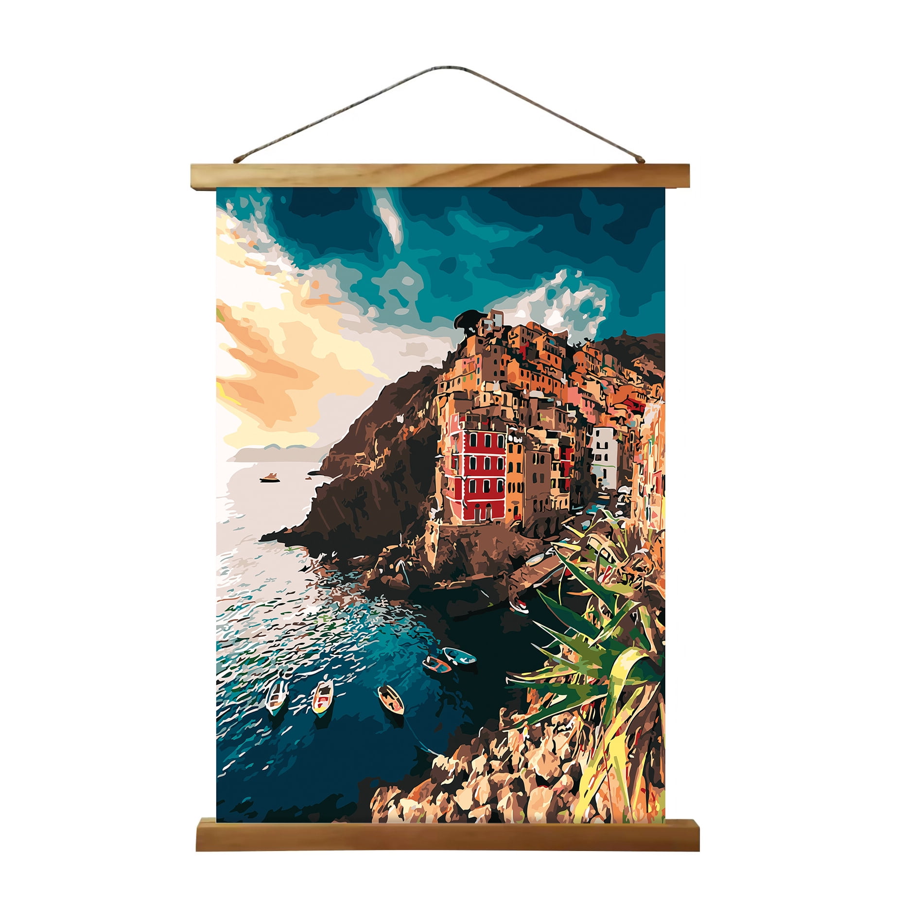 24" Natural Wooden Magnetic Poster Hanger by Studio Décor - Magnet Frame for Photos - Maps - Posters - Prints - Pictures - and Artwork - 1 Pack