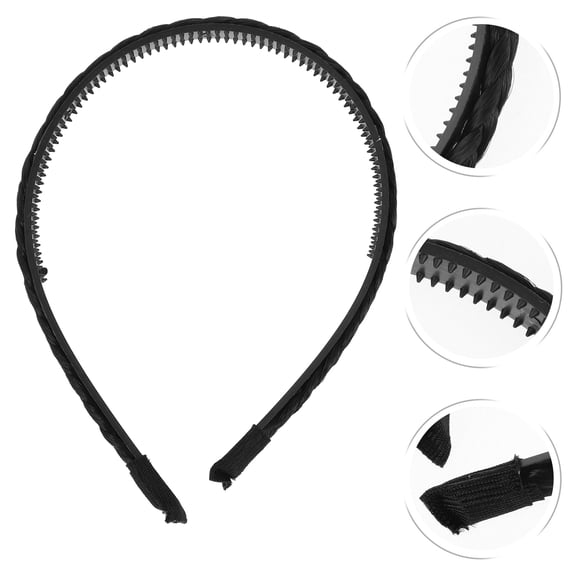 Yardwe Braided Hair Bands for Women Black Stylish Design Hair Accessory 1Set