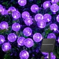 thumbnail image 1 of Guirnalda de luces solares Brightown, 60 LED, 11 m, color morado, resistente al agua, 1 of 7