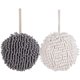 thumbnail image 1 of Xiao Hua 2 toallas de mano de chenilla suaves y absorbentes, con forma de bola decorativa para colgar, toalla de secado grueso para el hogar, la cocina y el baño (blanco y gris), 1 of 5