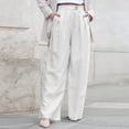 thumbnail image 7 of Womens Jeans Casual High Waisted Tie Side Plicated Relaxed Fit Durable Daily Breathable Trendy Full White Denim Shorts Sizes XL, 7 of 7