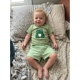thumbnail image 6 of BemeyourBBs Toddler Baby Boy Summer Clothes Infant Baby Boys Turtle Shark Frog Outfit Short Sleeve Animal Embroidery T-Shirt and Plaid Shorts Toddler Boys Summer Outfits, 6 of 7
