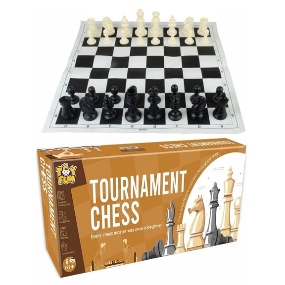Chess Tournament Set | 17'' X 17'' (Inches) - For Professional Chess Players - Black & White, Adult