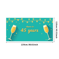 thumbnail image 1 of Black Banner with Cheers to 45 Years Text, Party Decorations Backdrop, Perfect for Anniversary Party Celebration Photography Props Event Decor Background Party Supplies, 1 of 4