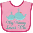 thumbnail image 3 of Inktastic Nanny Loves Me Grandchild Whale Boys or Girls Baby Bib, 3 of 4