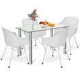 thumbnail image 1 of Gymax Ensemble de Table à Manger Table en Verre Moderne et 4 Chaises en Plastique Moulées, 1 of 10