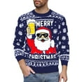 thumbnail image 4 of DHFJKG Christmas Sweater For Men Knitted Funny Santa Pattern Crew Neck Long Sleeve Loose Fit Knitwear Pullover Xmas Festive Soft Tops, 4 of 4