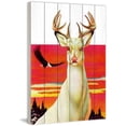 thumbnail image 2 of Marmont Hill "Albino Deer" Painting Print on White Wood, 2 of 7