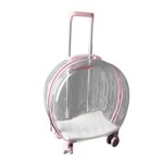 Wheeled Pet Carrier, Large Space Transparent Cat Trolley Case  For Bathing