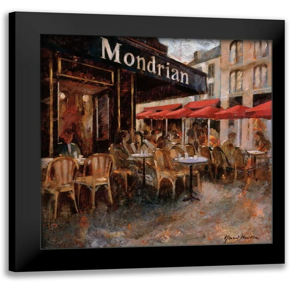 Martin, Noemi 12x12 Black Modern Framed Museum Art Print Titled - Mondrian Cafe