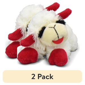 Lamb Chop Plush Dog Toy With Squeaker, Small 2-Pack