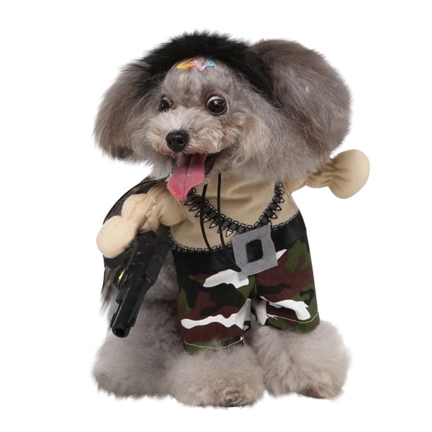 Funny pet costumes, cats and dogs transformed into funny Christmas costumes, pet cosplay costumes