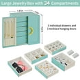 thumbnail image 2 of Vesteel Jewelry Box for Women Girl, 5-Layer Large Jewelry Organizer Leather Jewelry Storage Case for Rings Necklaces Earrings Watches, Perfect Gift for Thanksgiving Christmas (Blue), 2 of 6