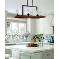 thumbnail image 2 of Aiwen 6 Lights Linear Classic Pendant Light Glass Shade Candle Like Ceiling Lamp, 2 of 8