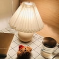thumbnail image 5 of USB Retro Pleated Bedside Lamp Table Cute Desk Lamp for Bedroom Girl Princess Bed Lamp Deco Ceramic Base LED Light, 5 of 8