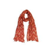 MINI APPARELS Rust Color Foil Printed Lightweight Detailing Scarf for Women and women's wrap  Women fashion scarf