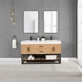 thumbnail image 4 of Bianco 60" Wood Vanity in Light Brown with White Composite Stone Top no Mirror, 4 of 16